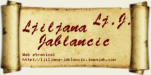 Ljiljana Jablančić vizit kartica